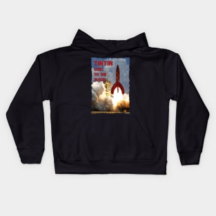 Tintin goes to the Moon Kids Hoodie